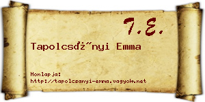 Tapolcsányi Emma névjegykártya